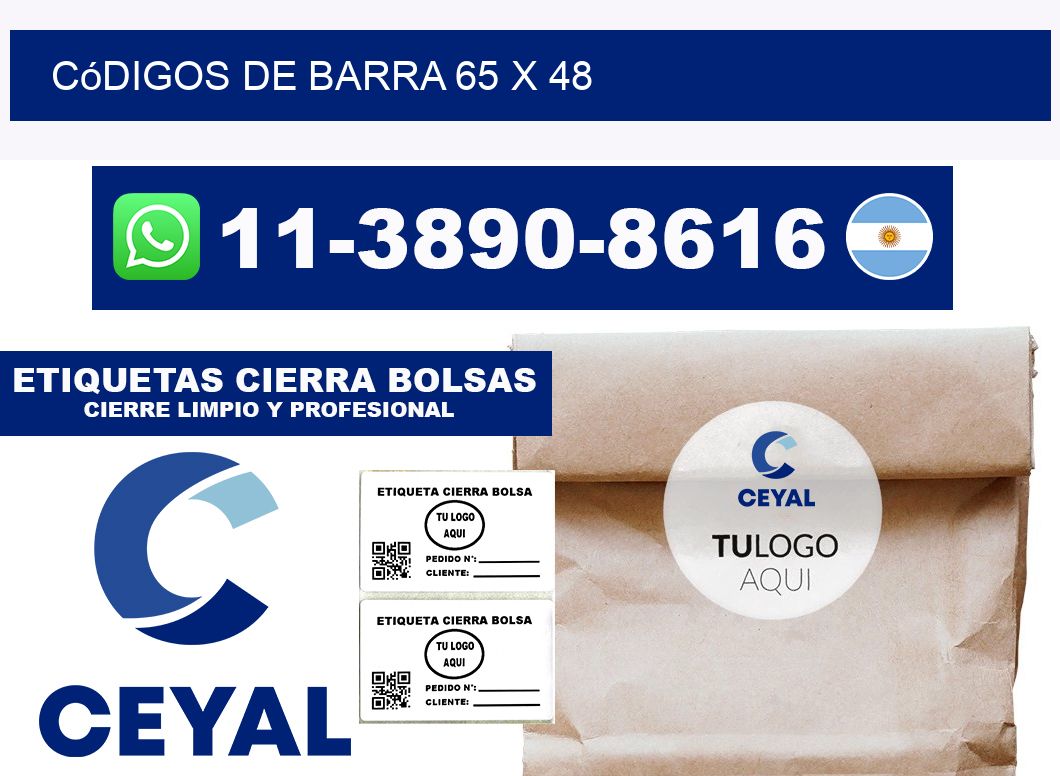 códigos de barra 65 x 48