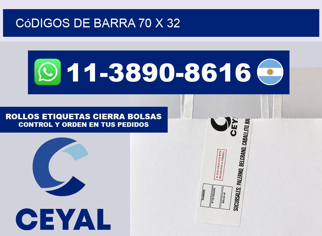 códigos de barra 70 x 32