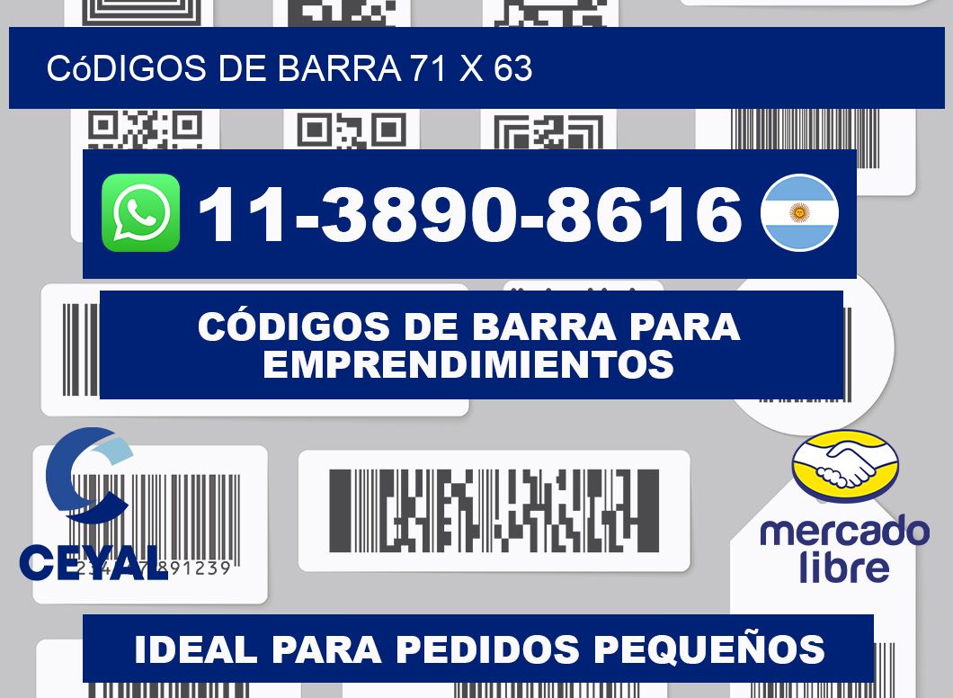 códigos de barra 71 x 63