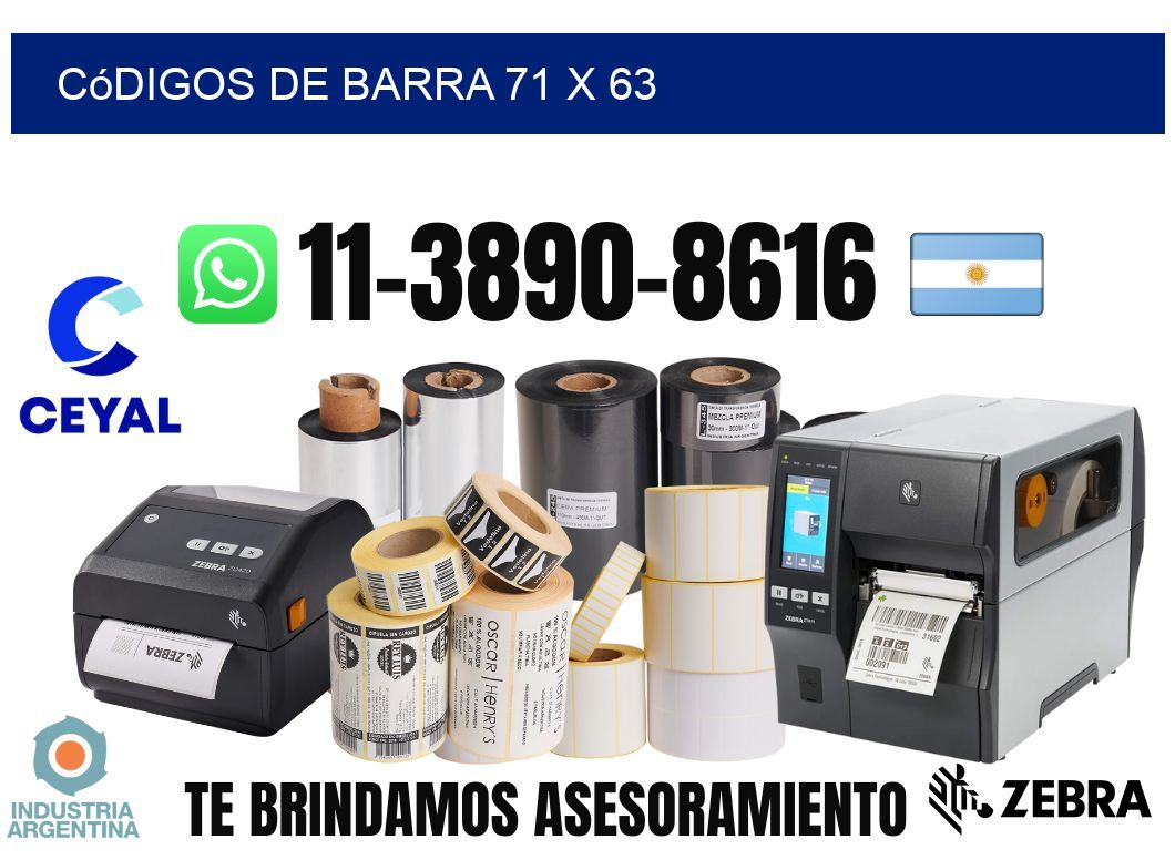 códigos de barra 71 x 63