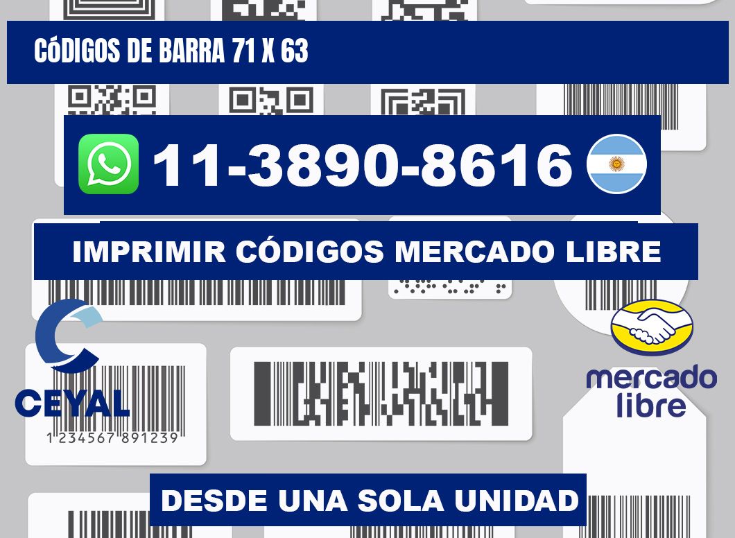 códigos de barra 71 x 63