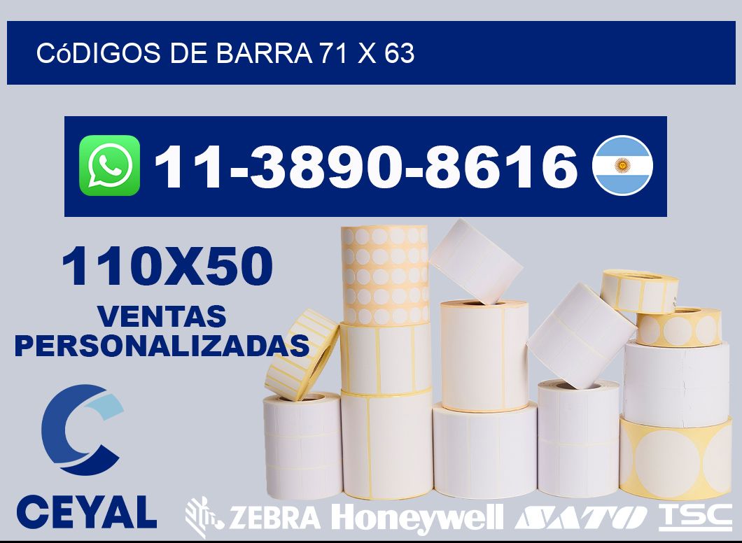 códigos de barra 71 x 63