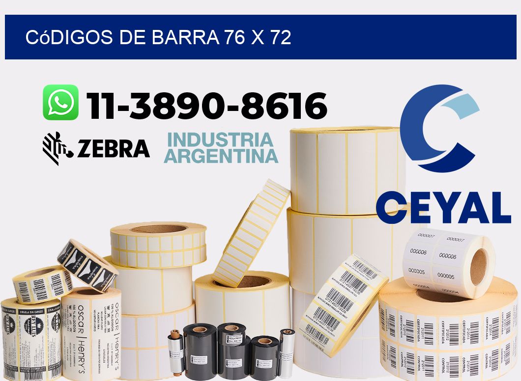 códigos de barra 76 x 72