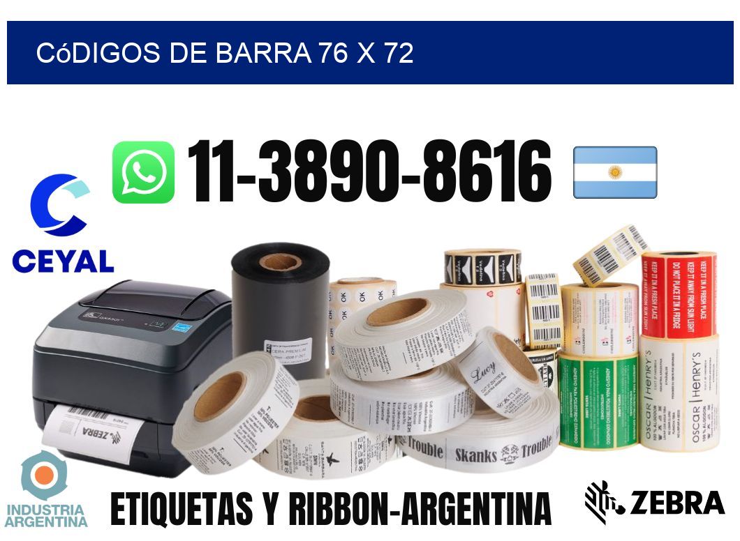 códigos de barra 76 x 72
