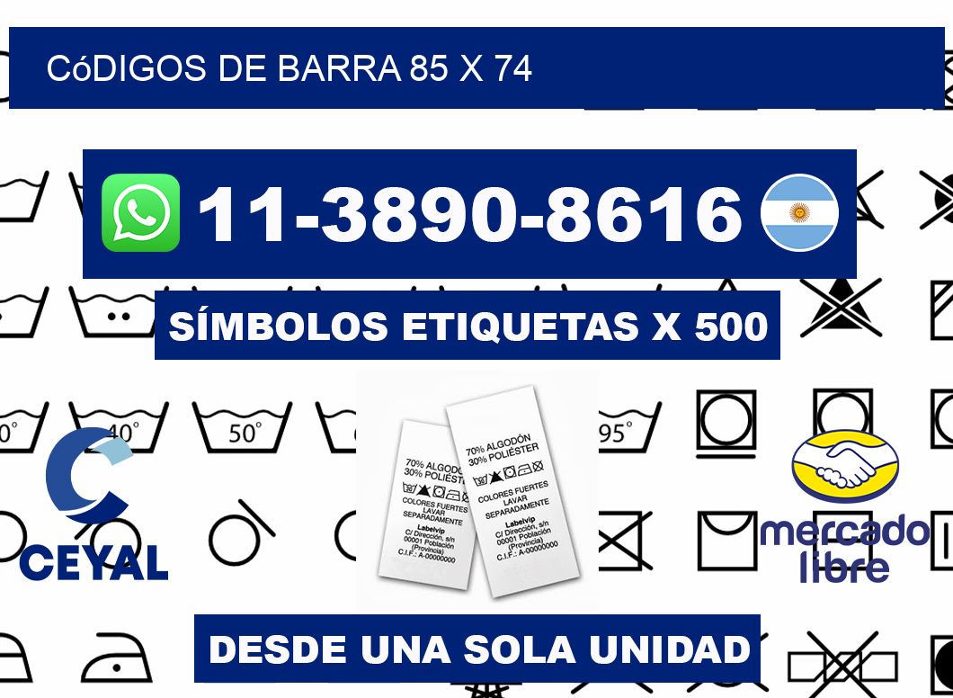 códigos de barra 85 x 74
