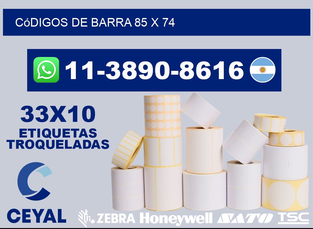 códigos de barra 85 x 74