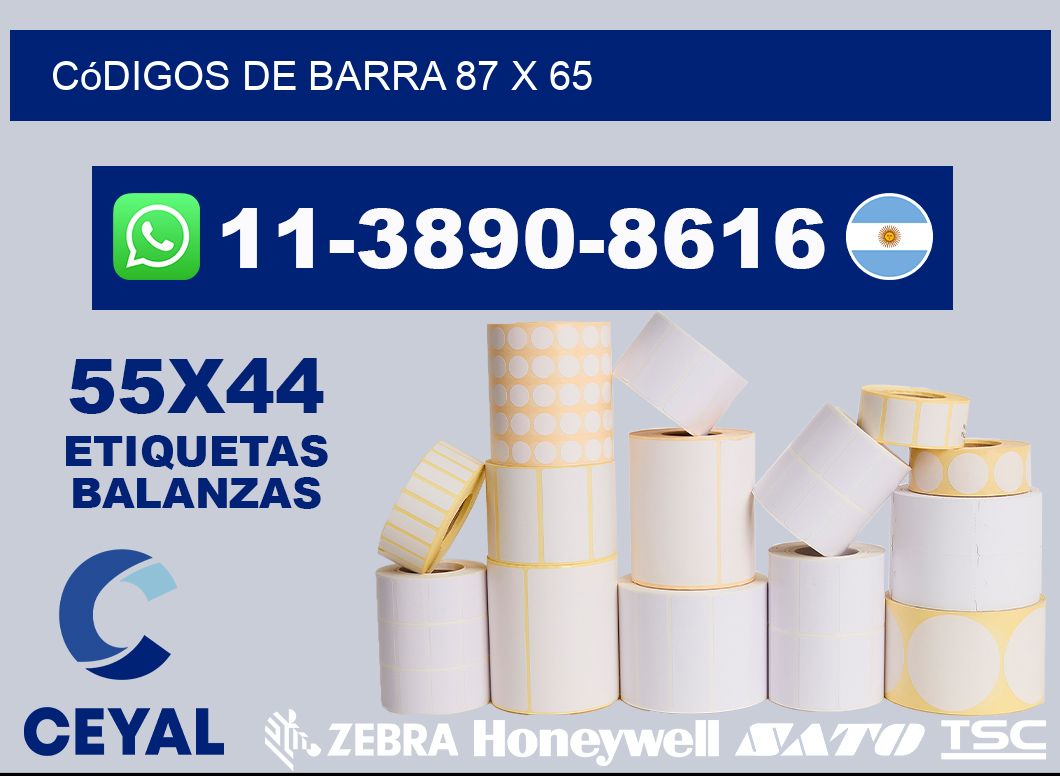 códigos de barra 87 x 65