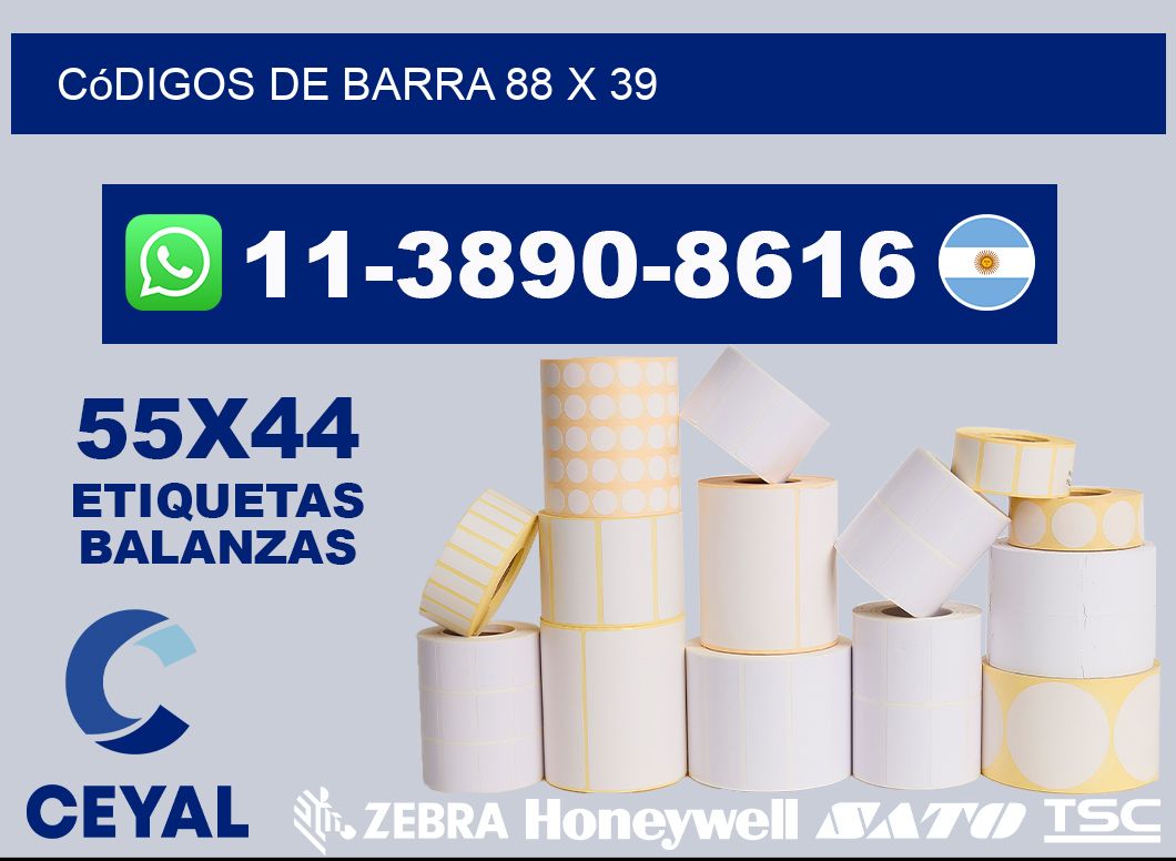 códigos de barra 88 x 39