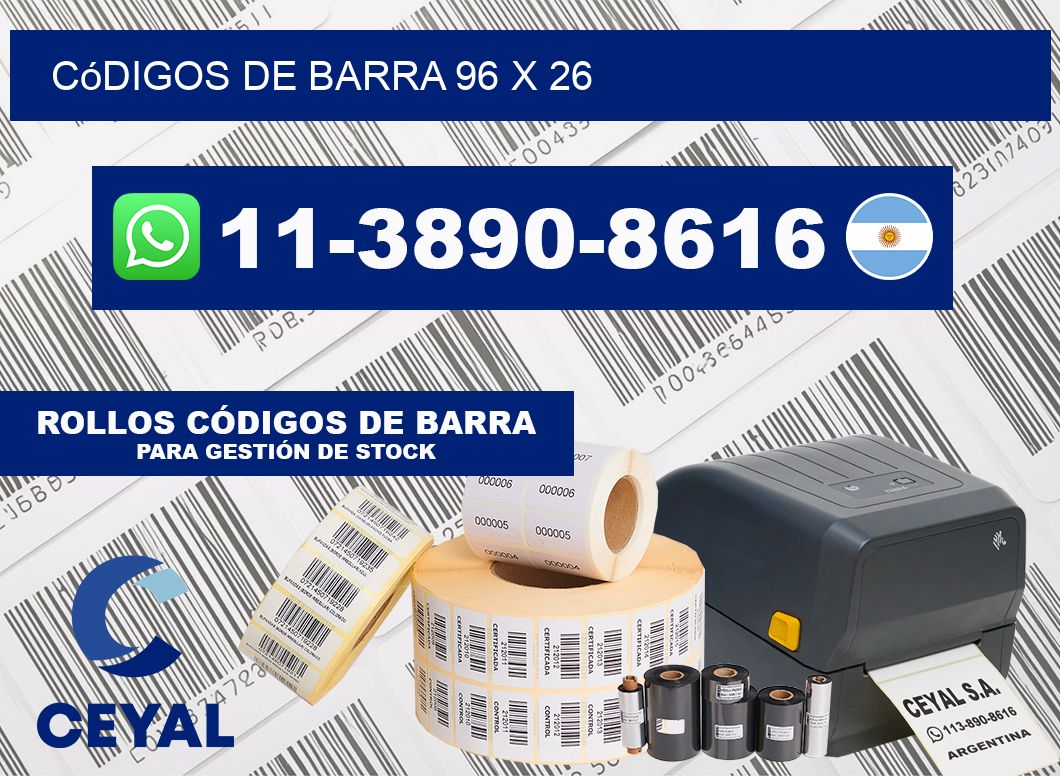 códigos de barra 96 x 26