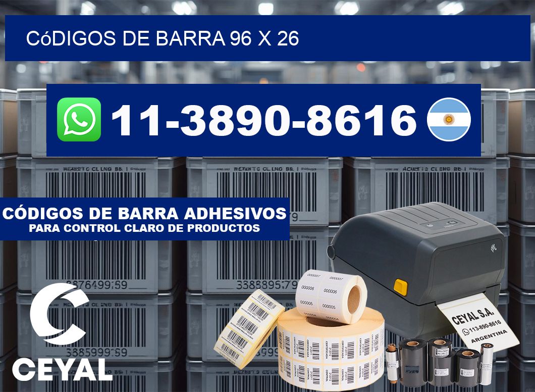 códigos de barra 96 x 26