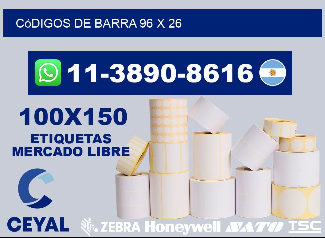 códigos de barra 96 x 26