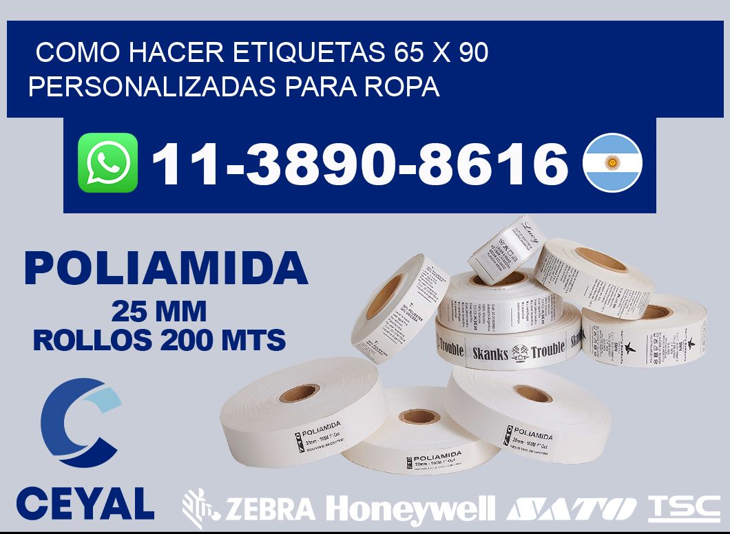como hacer etiquetas 65 x 90 personalizadas para ropa