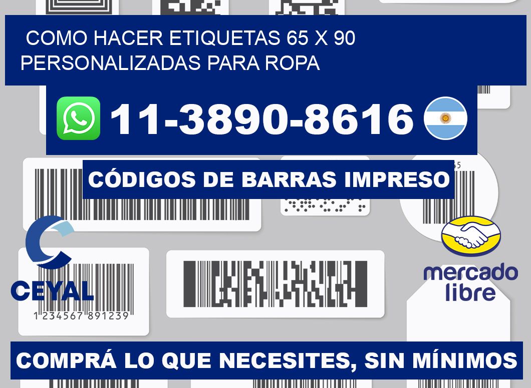 como hacer etiquetas 65 x 90 personalizadas para ropa