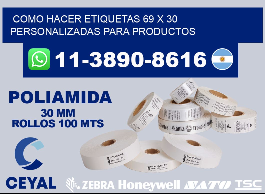como hacer etiquetas 69 x 30 personalizadas para productos