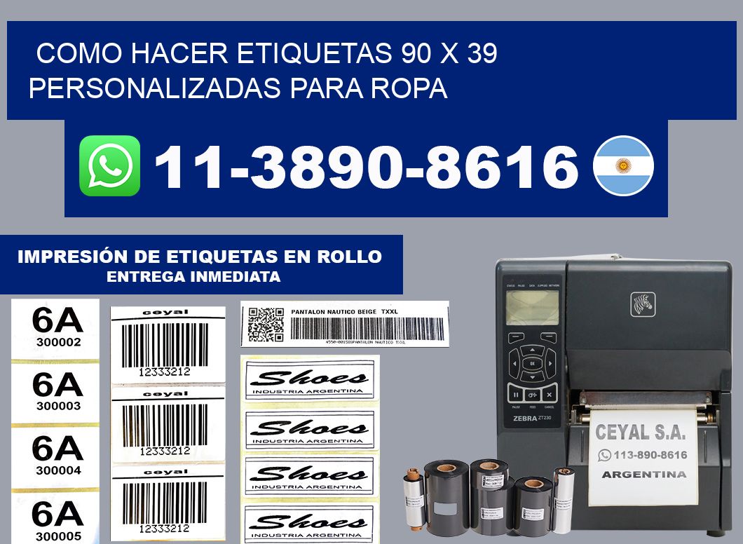 como hacer etiquetas 90 x 39 personalizadas para ropa