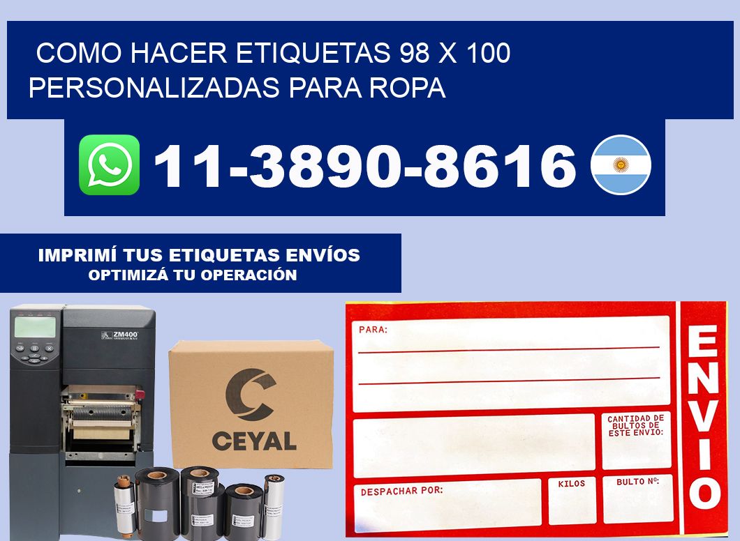 como hacer etiquetas 98 x 100 personalizadas para ropa