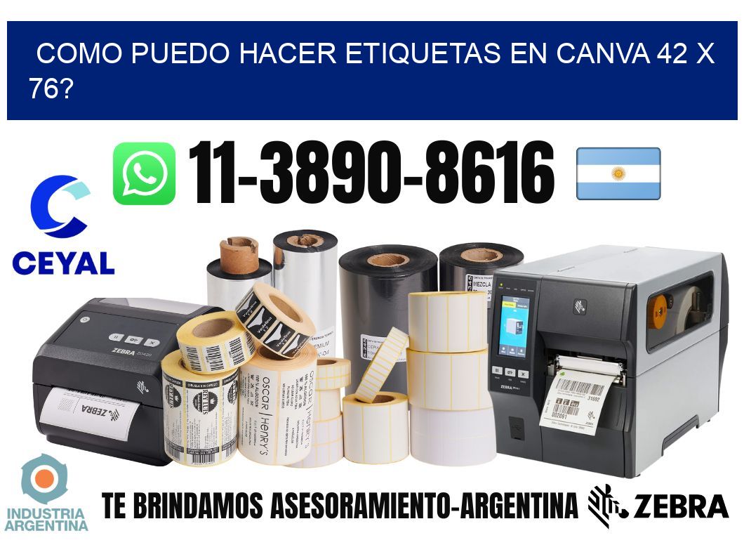 como puedo hacer etiquetas en canva 42 x 76?