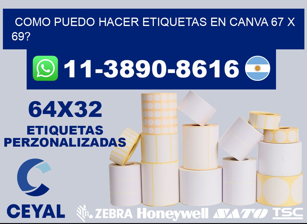 como puedo hacer etiquetas en canva 67 x 69?