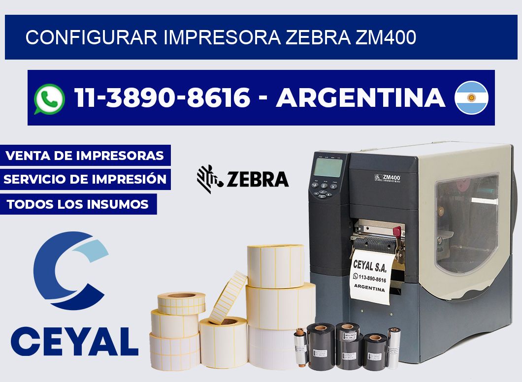 configurar impresora Zebra zm400