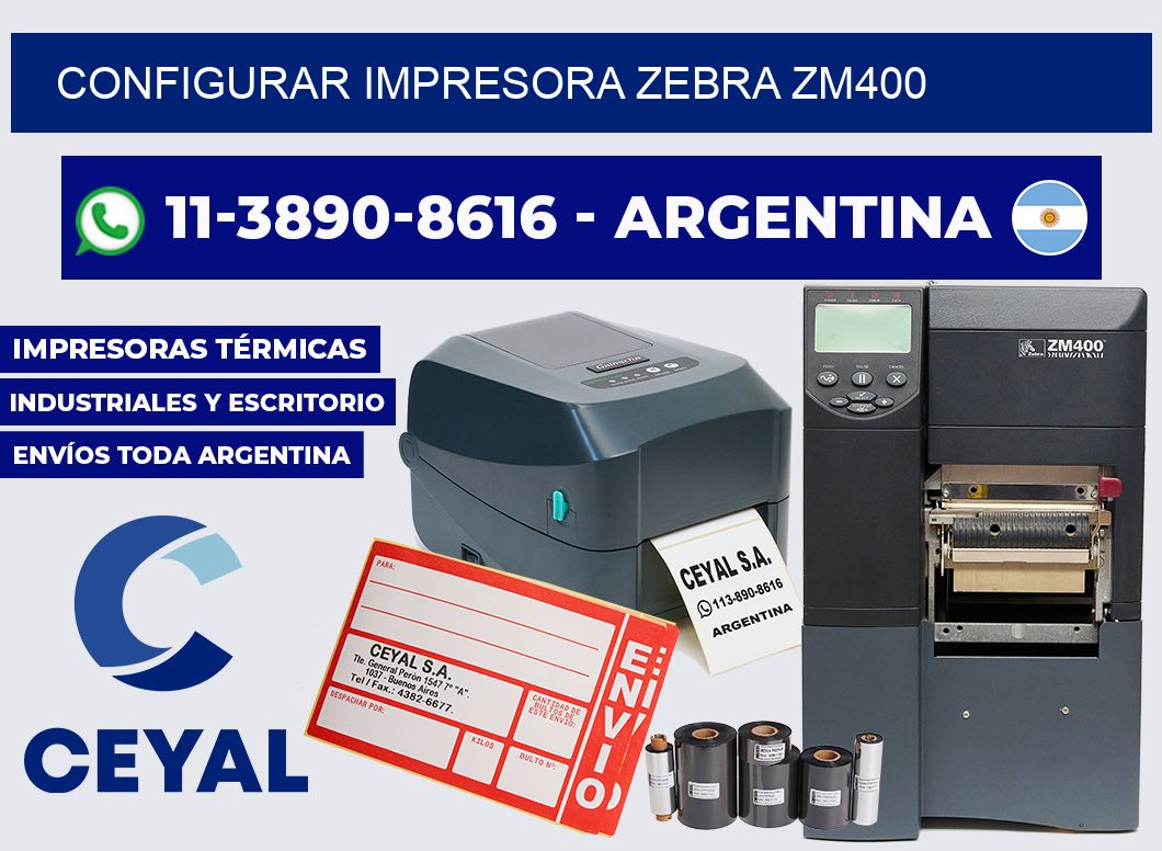 configurar impresora Zebra zm400