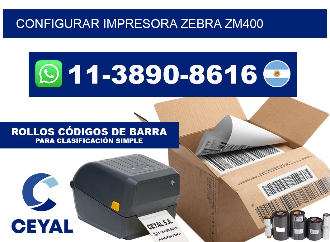 configurar impresora Zebra zm400