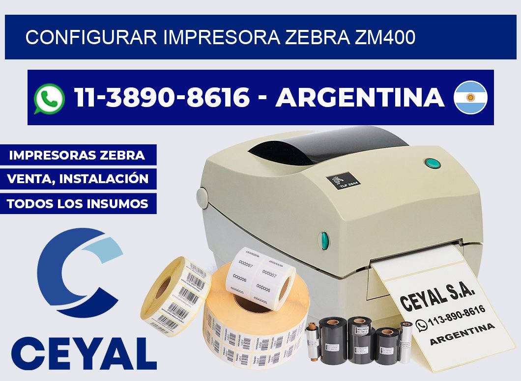configurar impresora Zebra zm400