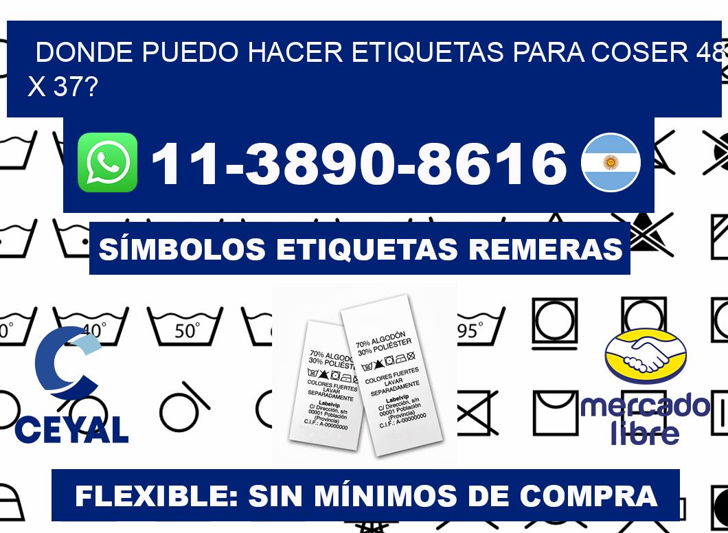 donde puedo hacer etiquetas para coser 48 x 37?