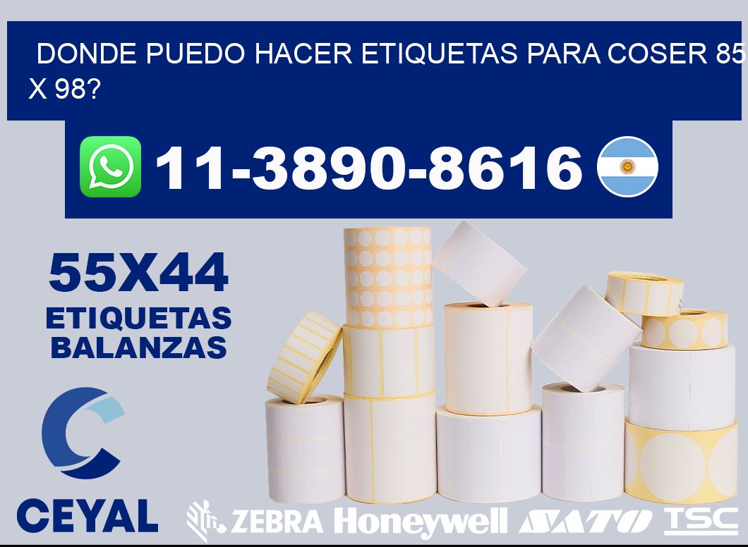 donde puedo hacer etiquetas para coser 85 x 98?