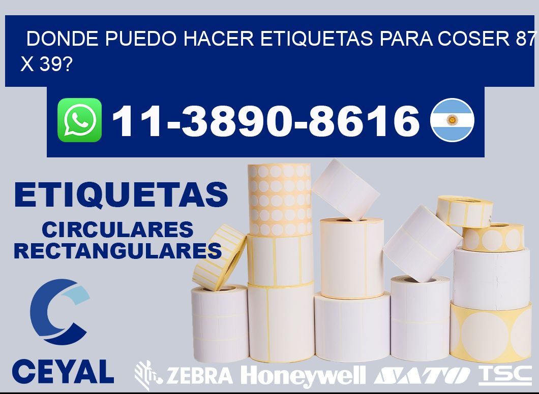 donde puedo hacer etiquetas para coser 87 x 39?