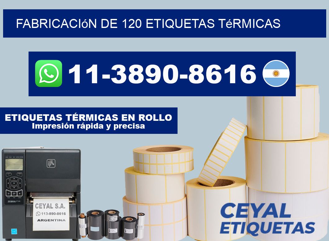 fabricación de 120 etiquetas térmicas