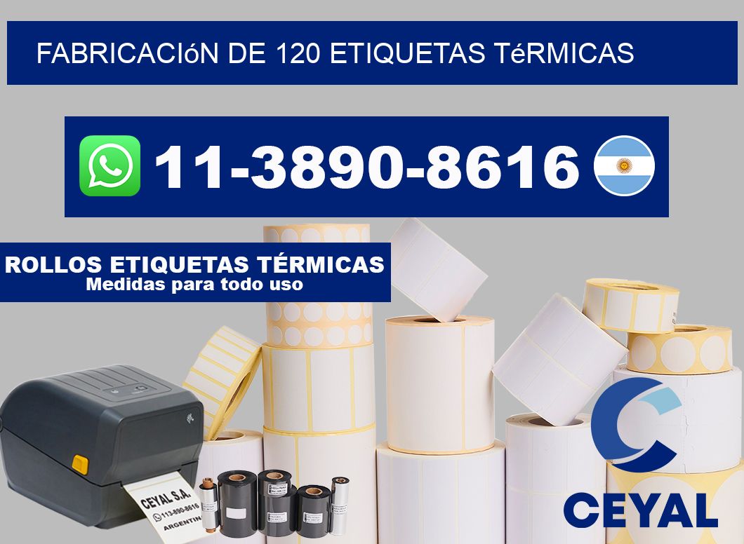 fabricación de 120 etiquetas térmicas