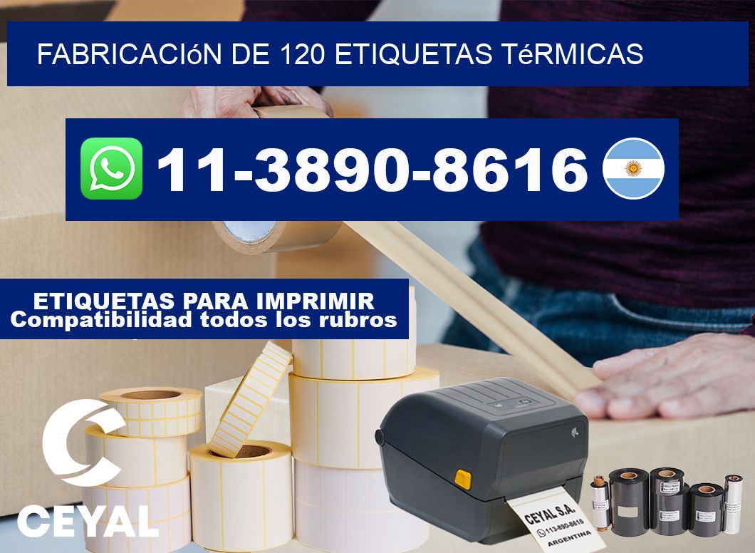 fabricación de 120 etiquetas térmicas