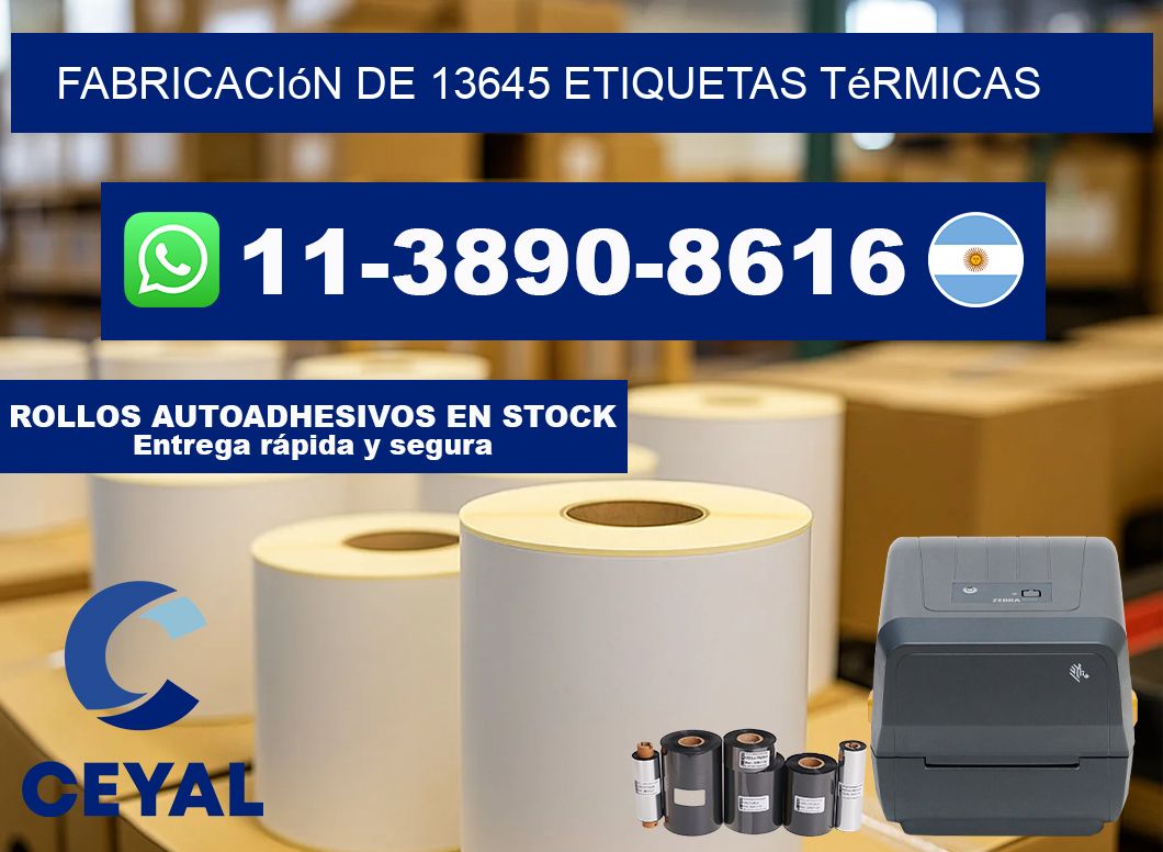 fabricación de 13645 etiquetas térmicas