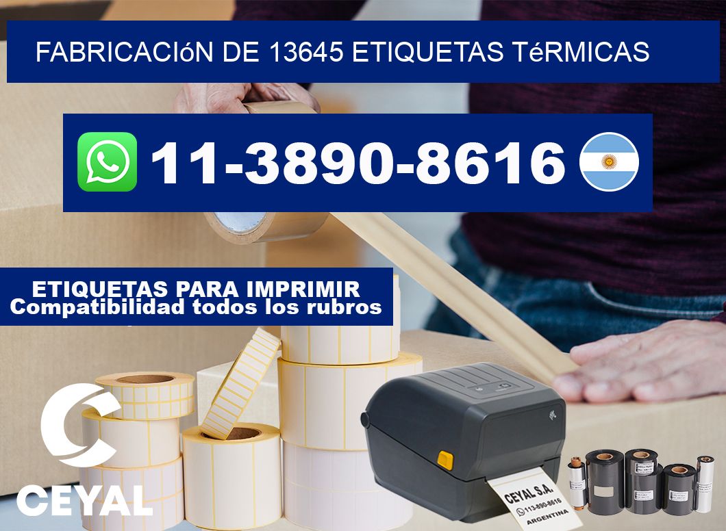 fabricación de 13645 etiquetas térmicas