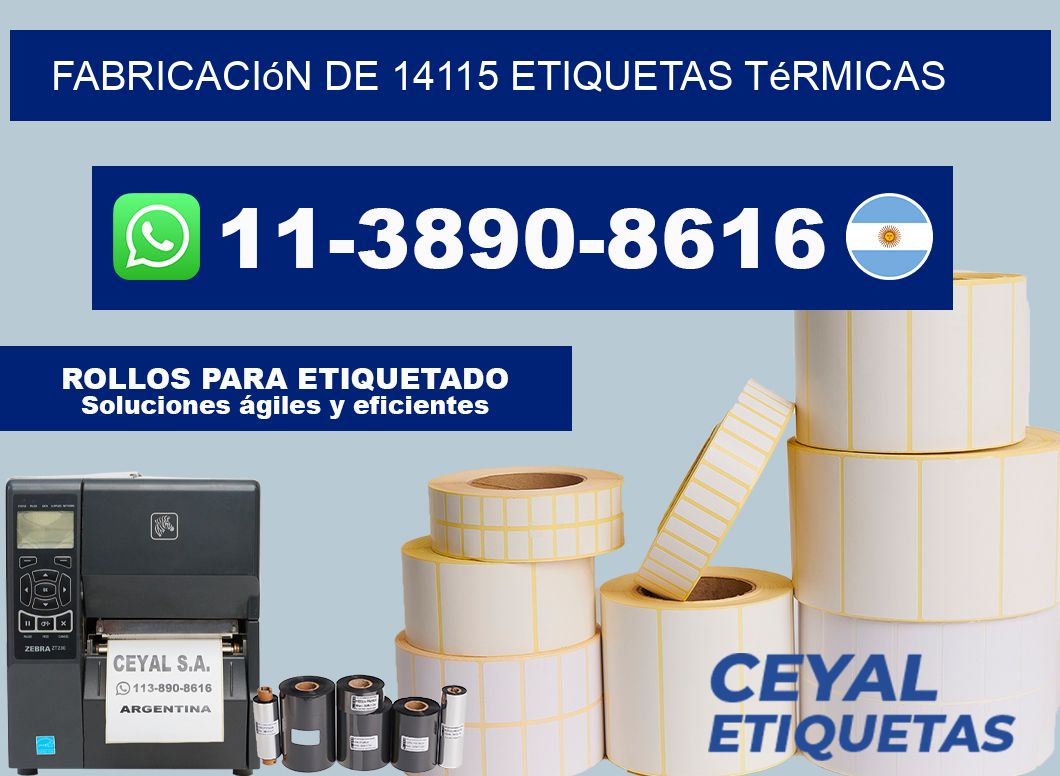 fabricación de 14115 etiquetas térmicas