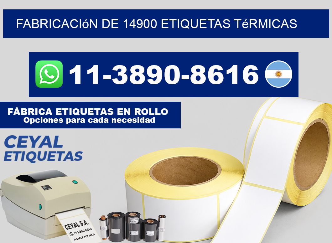fabricación de 14900 etiquetas térmicas
