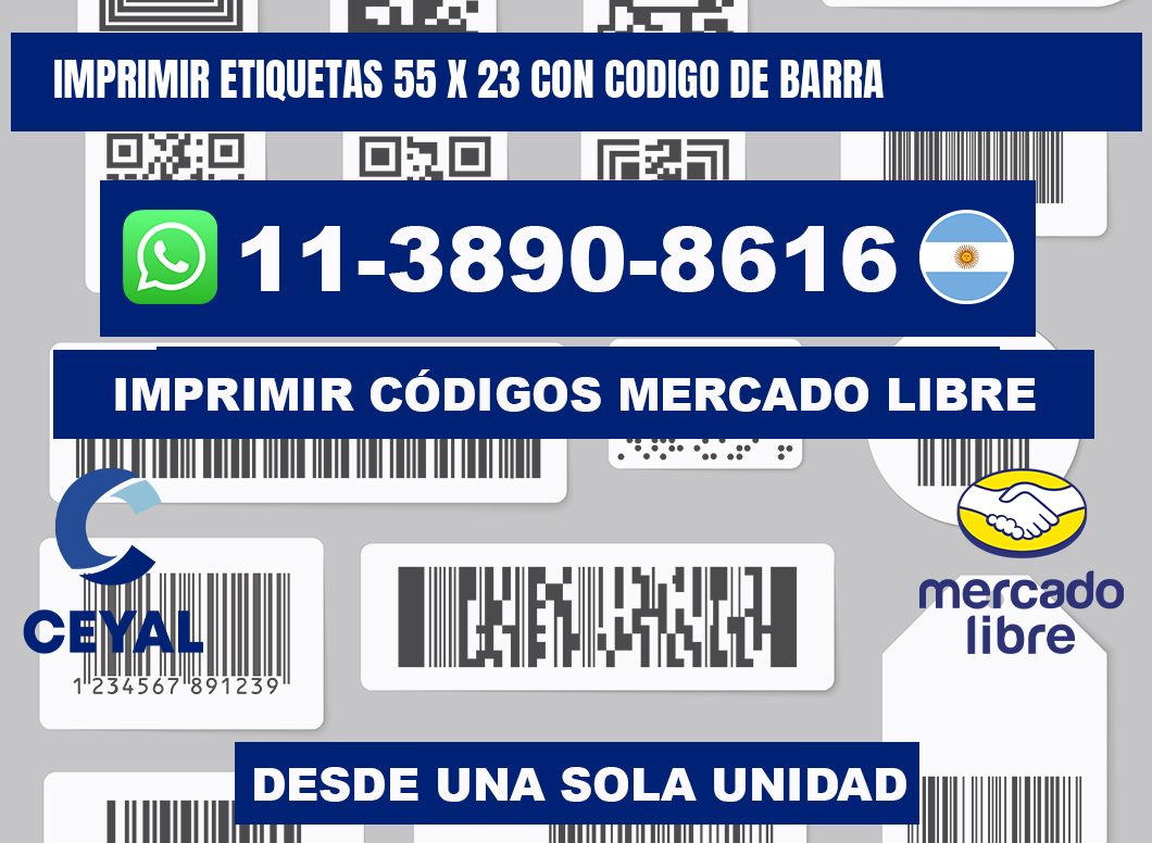 imprimir etiquetas 55 x 23 con codigo de barra