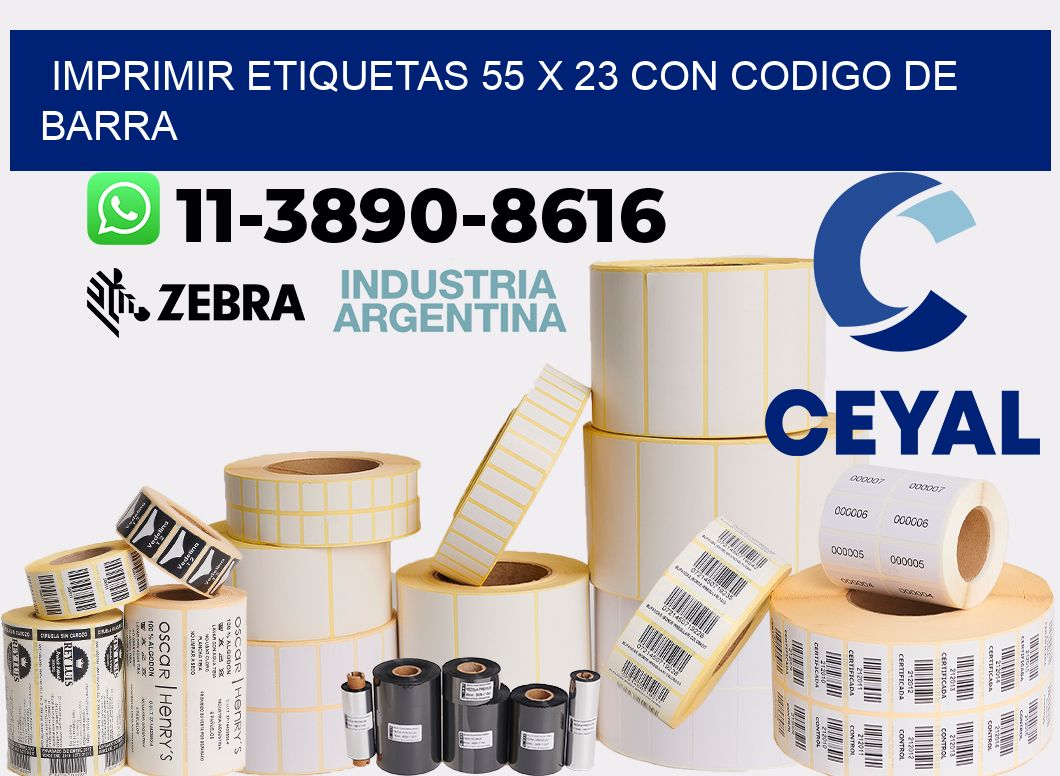 imprimir etiquetas 55 x 23 con codigo de barra
