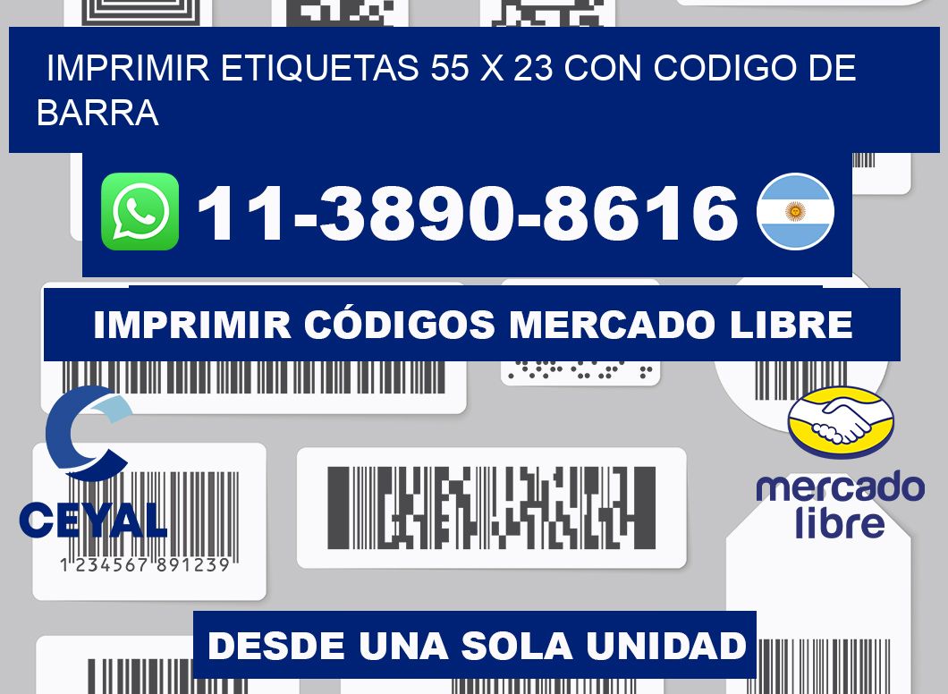 imprimir etiquetas 55 x 23 con codigo de barra