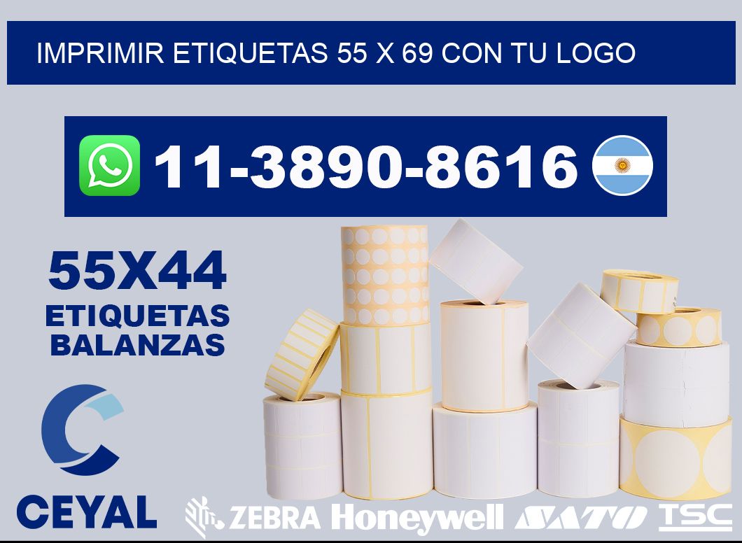imprimir etiquetas 55 x 69 con tu logo