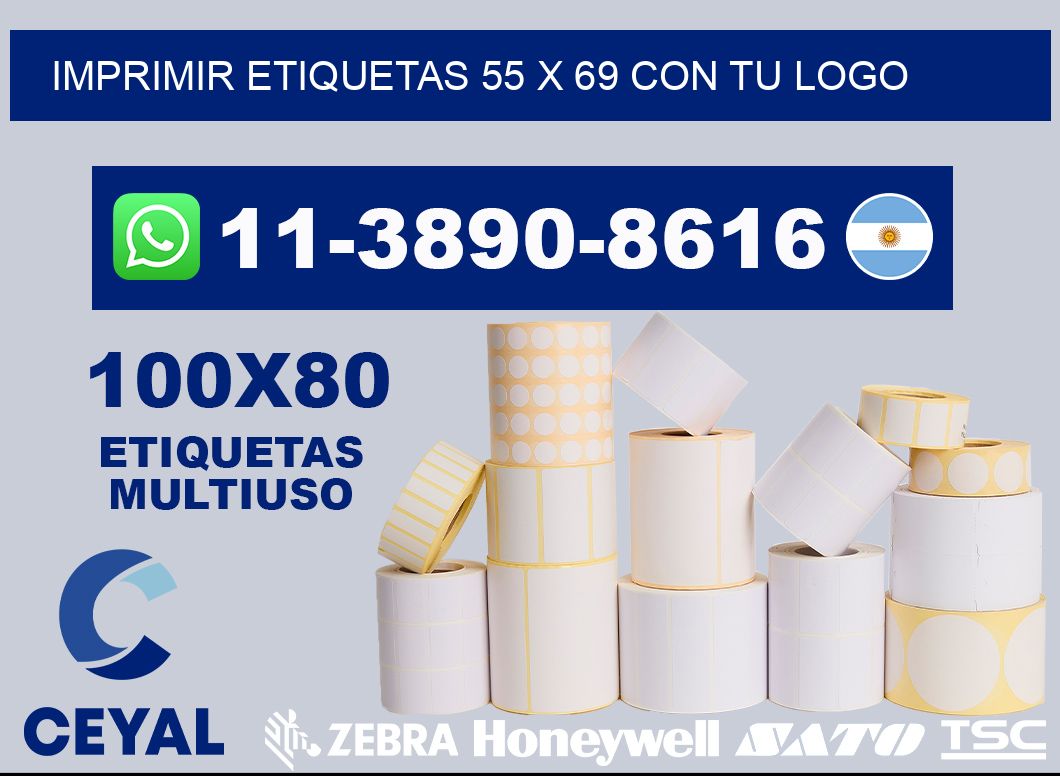 imprimir etiquetas 55 x 69 con tu logo