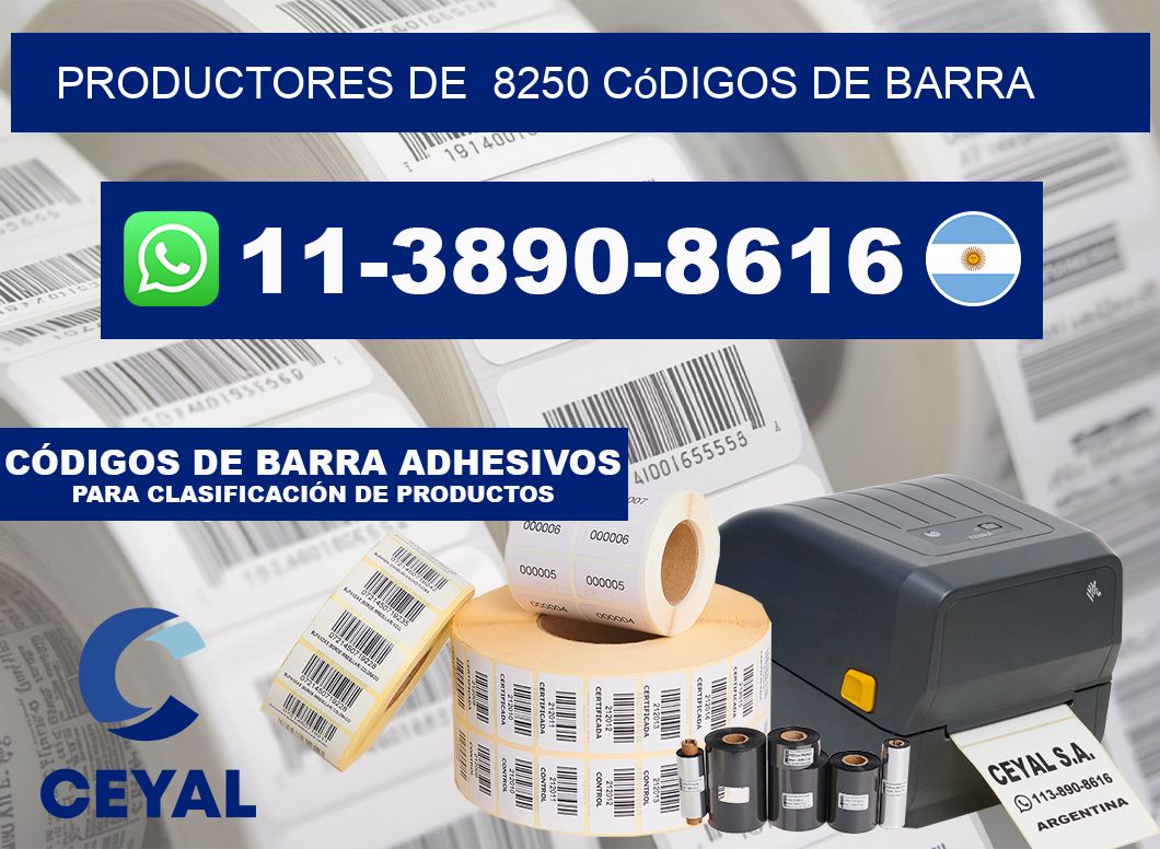 productores de  8250 códigos de barra