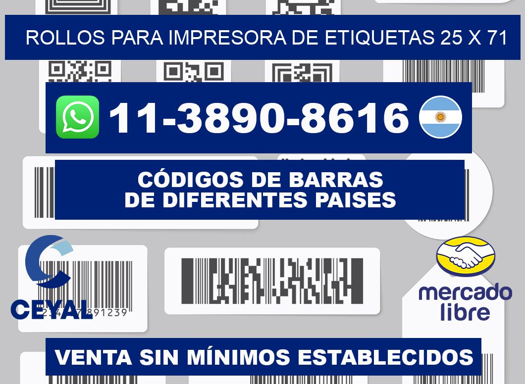 rollos para impresora de etiquetas 25 x 71