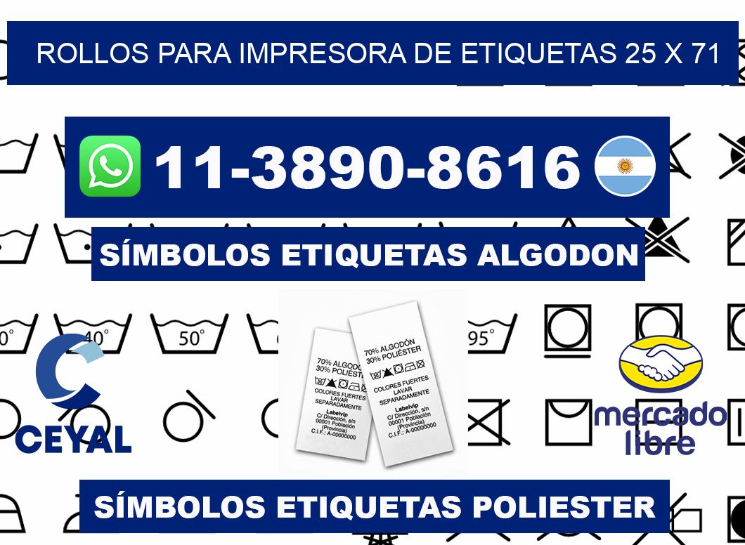 rollos para impresora de etiquetas 25 x 71
