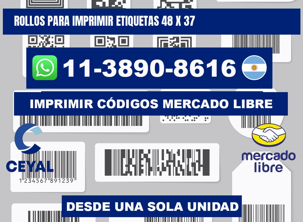 rollos para imprimir etiquetas 48 x 37