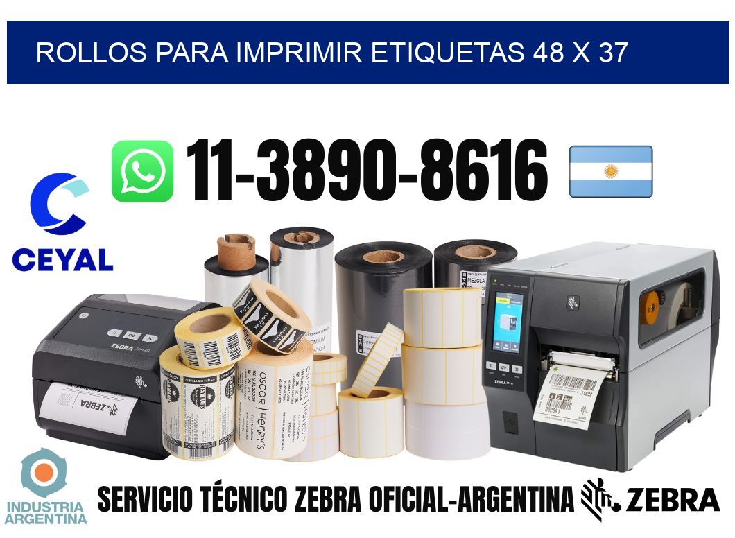 rollos para imprimir etiquetas 48 x 37