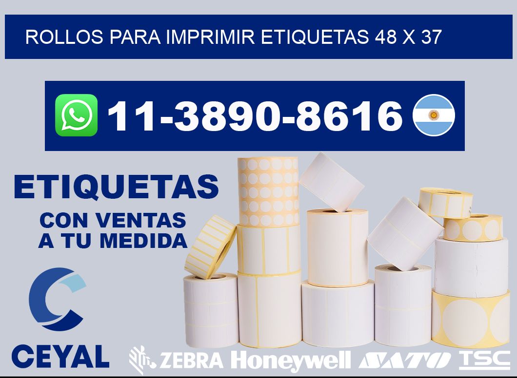 rollos para imprimir etiquetas 48 x 37