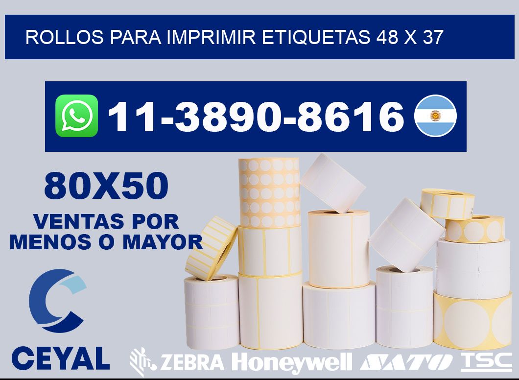 rollos para imprimir etiquetas 48 x 37