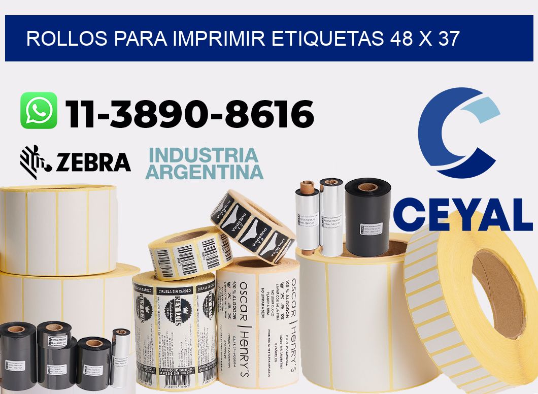 rollos para imprimir etiquetas 48 x 37