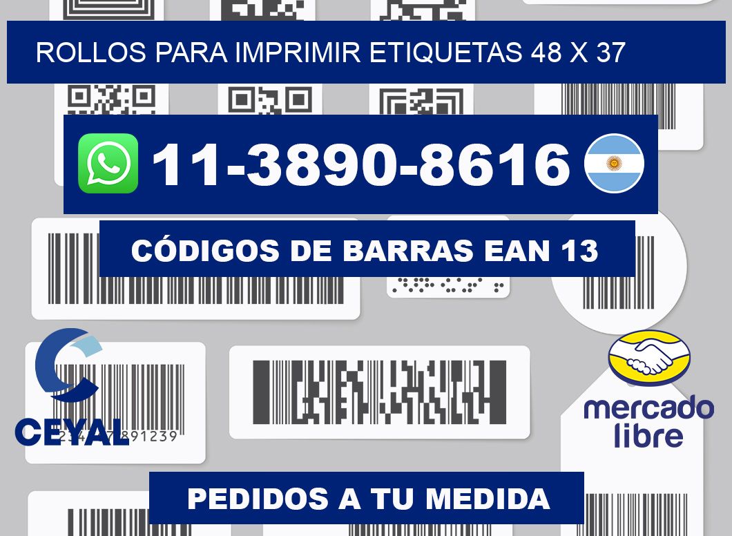 rollos para imprimir etiquetas 48 x 37